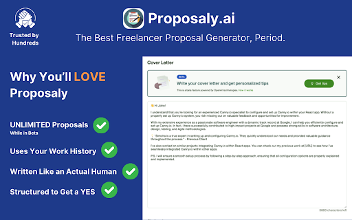 Proposaly: AI Tool for Cover Letter Proposal Generation