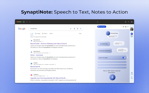 SynaptiNote - Chrome Extension: AI Tool for Notes