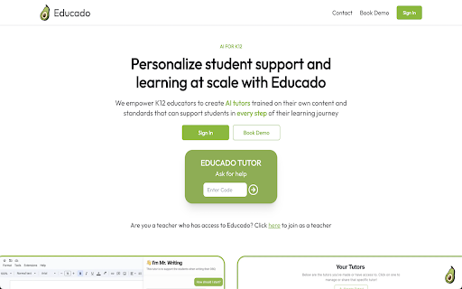 Educado - Chrome Extension: AI Tutoring for K12