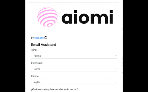 Aiomi - Chrome Extension: AI Assistant for diverse emails