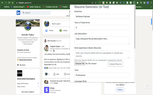 ResumAI - Chrome Extension: AI Tool for Smart Resume Customization