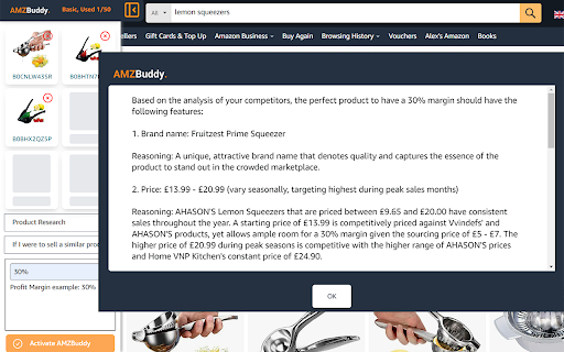 AMZBuddy - Chrome Extension: AI Tool for Amazon Sellers to Boost Productivity