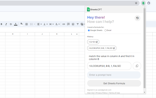 SheetsGPT - Chrome Extension: AI Tool for Spreadsheet