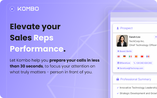 Kombo - Chrome Extension: Boost sales efficiency with AI