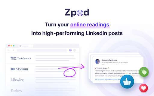 Zpod - Chrome Extension: AI Tool for LinkedIn Content