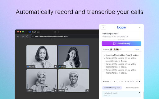 Loopin - Chrome Extension: Meeting Notes AI Tool