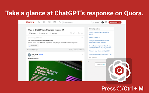 ChatGPT Browser Extension: AI Tool for Quora Content – Official Product Name
