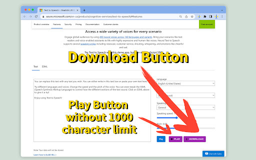Microsoft™ Text-to-Speech - Chrome Extension: AI Tool