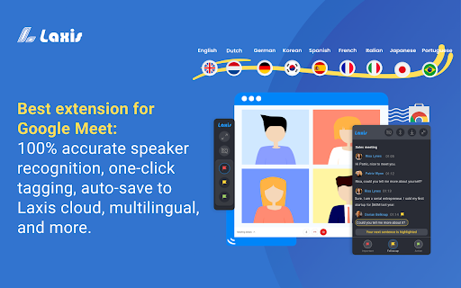 Laxis - Chrome Extension: AI Tool for Google Meet
