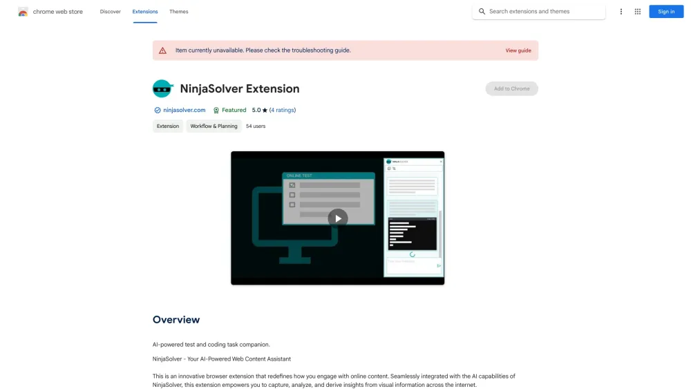 NinjaSolver - Chrome Extension: AI Tool