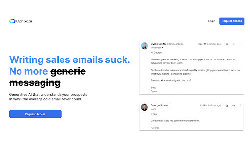 Opnbx - Chrome Extension: AI tool for sales emails