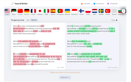 NeuralWriter: AI Rewriter & Translator Tool