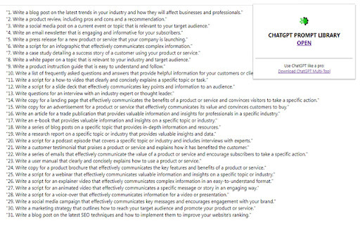 ChatGPT Extension: Prompt collection & AI tool