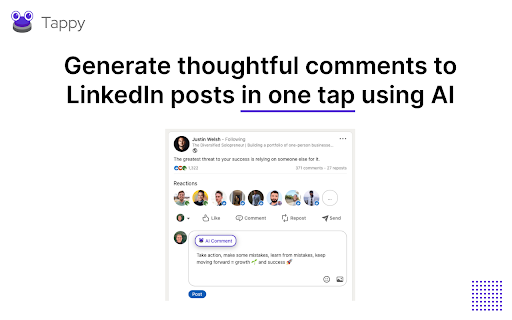 Tappy - Chrome Extension: AI Tool for LinkedIn Replies