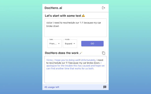 DocHero - Chrome Extension: AI Writing Tool