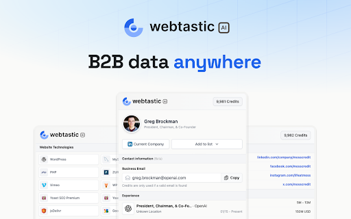 Webtastic AI - Chrome Extension: AI Tool for Networking