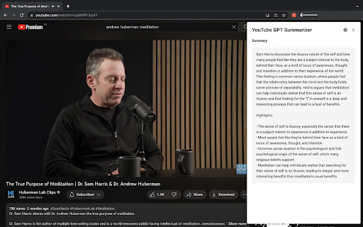 ChatGPT YouTube Summary - Chrome Extension: AI Tool for Instant Video Summaries