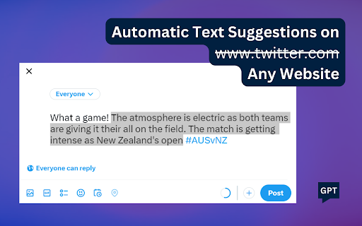 NotAHuman - Chrome Extension: AI text suggestions