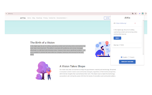 AITTIA Chrome Extension: AI Tool for Content