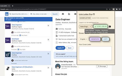 Job Search AI - Chrome Extension: ai tool