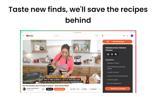 Get the Recipe - Chrome Extension: AI Tool