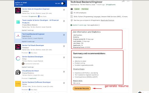 Jobee - Chrome Extension: AI Tool for Job Search & Resume Automation