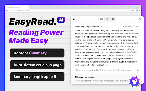 EasyRead.AI - Chrome Extension: AI reading assistant