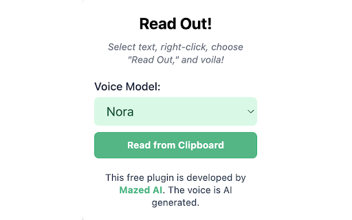 Read Out - Chrome Extension: AI Tool for Multilingual TTS