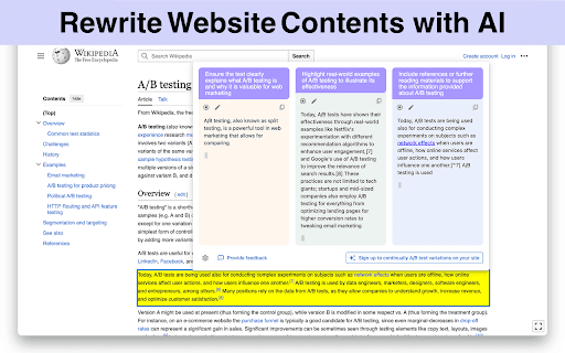Website Optimizer AI - Chrome Extension: AI Tool for Smarter Copy