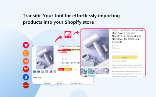 Transifii - Chrome Extension: AI tool for effortless product imports & multilingual SEO