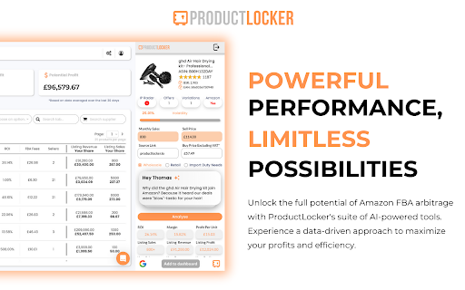 ProductLocker - Chrome Extension: AI tool for Amazon FBA insights