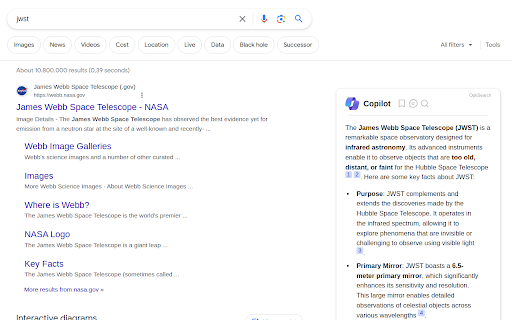 Copilot Browser Extension: AI Tool for Instant Summaries Next to Google Results