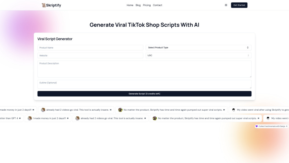 Skriptify: Product Name ai tool scripts!