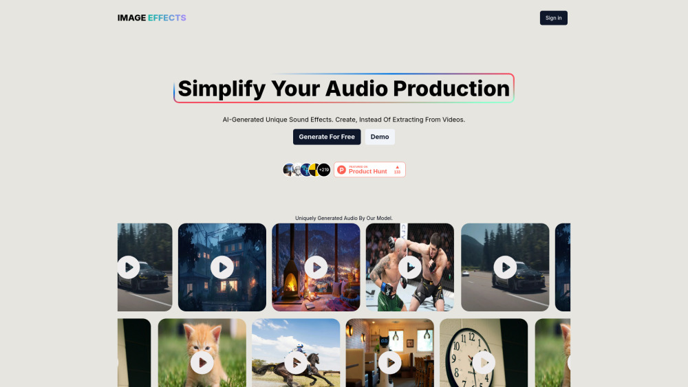 Image Effects: AI-Generated Sound & Image Effects Platform