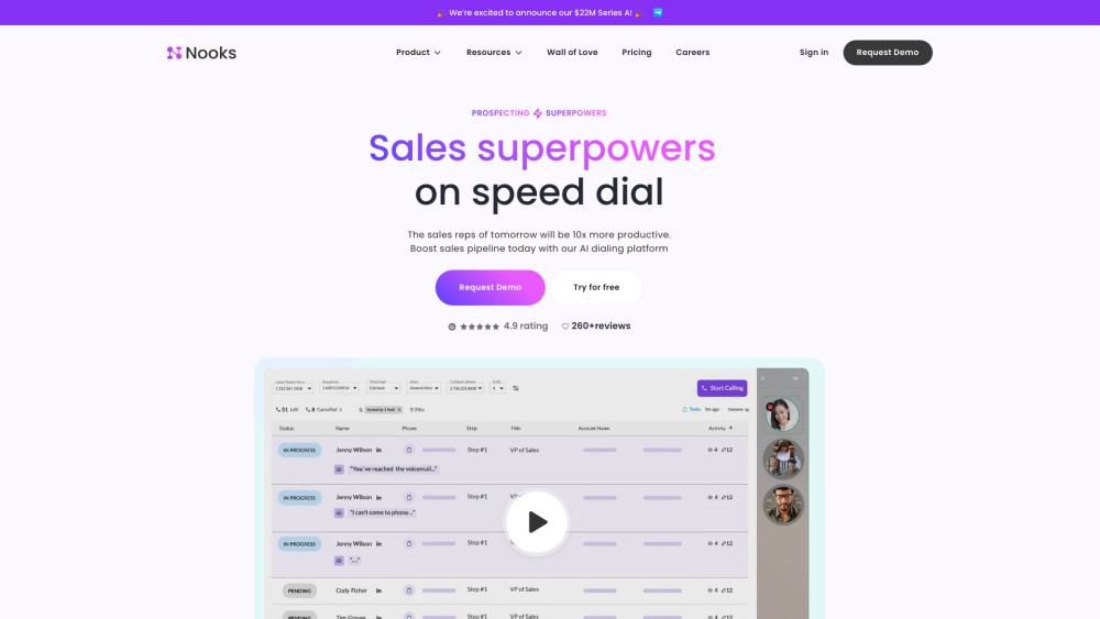 Nooks | AI Powered Parallel Dialer and Virtual Salesfloor: AI tool for sales productivity