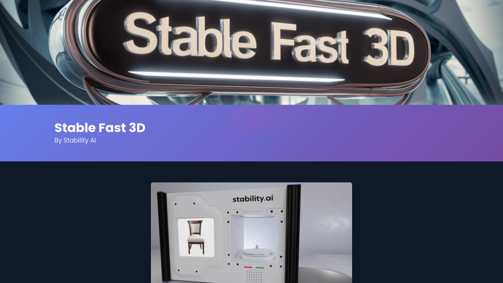 Stable Fast 3D: ai tool for 3D modeling