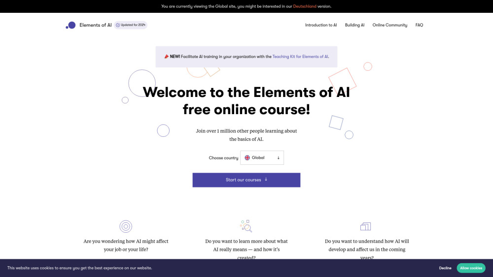 Elements of AI: Free online AI education for non- experts - Master AI tool