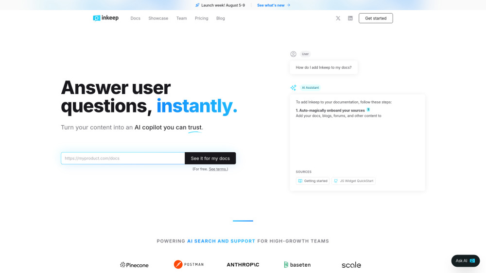 Inkeep: AI Tool Transforms Docs into User Support