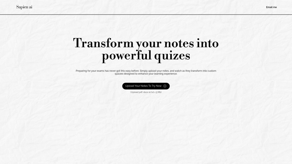 Sapien AI: AI Tool for Custom Quiz Learning