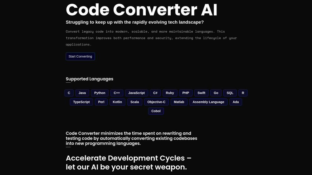 Code Converter AI: AI Tool for Legacy Code Conversion