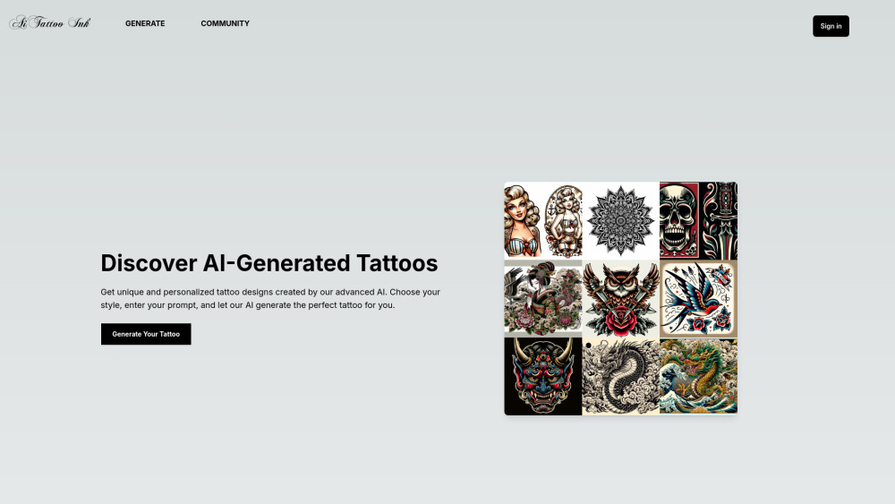 AiTattoo Ink: Customize tattoos with ai tool