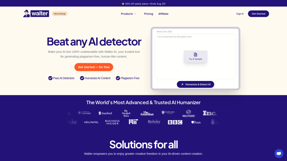 Walter AI: AI Text Humanizer & Evade Detection Tool