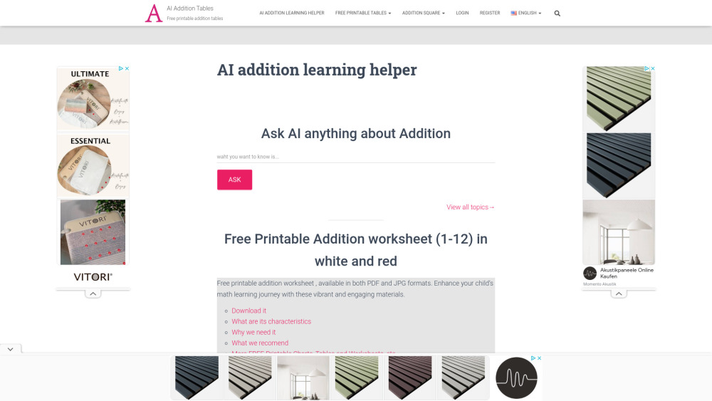 AI Addition Learning Helper: AI tool for mastering addition skills