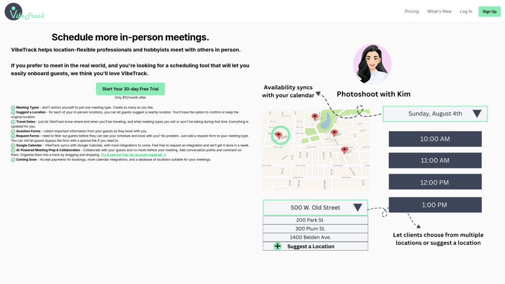 VibeTrack: AI Tool for In-Person Scheduling