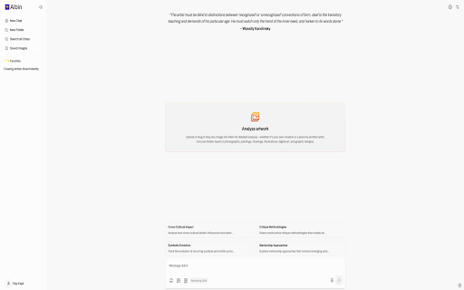 Albin AI for Visual Arts: Interactive AI Tool