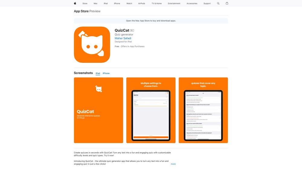 QuizCat: AI Tool for Effortless Quiz Creation with GPT-3