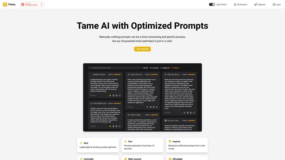 Palaxy - Tame AI with Optimized Prompts: The Ultimate AI Tool