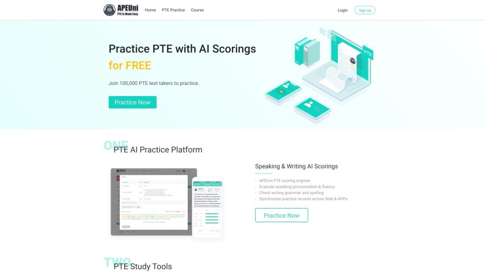 PTE APEUni: AI Tool for Free PTE Practice