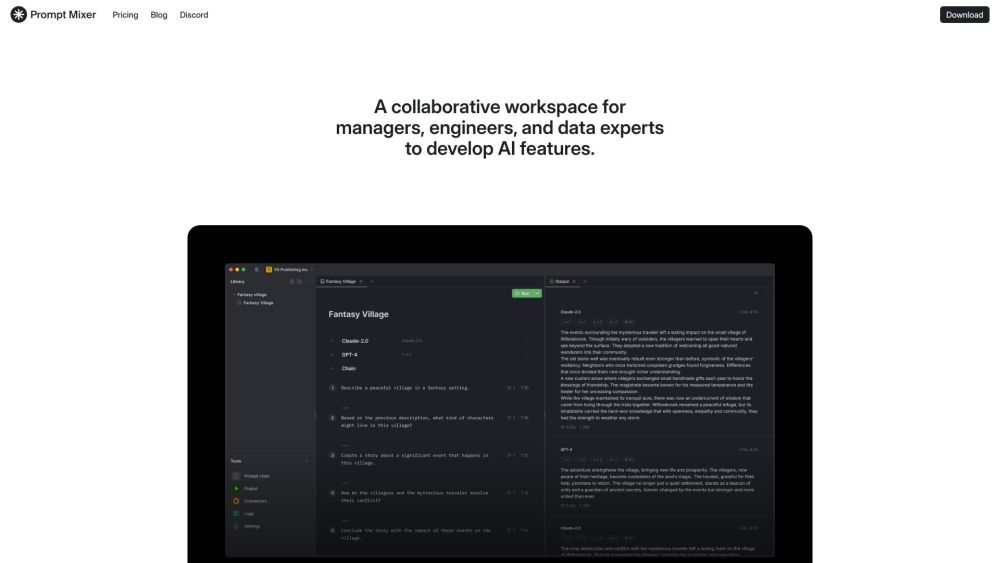 Prompt Mixer: AI Tool for Craft, Test, Deploy Prompts