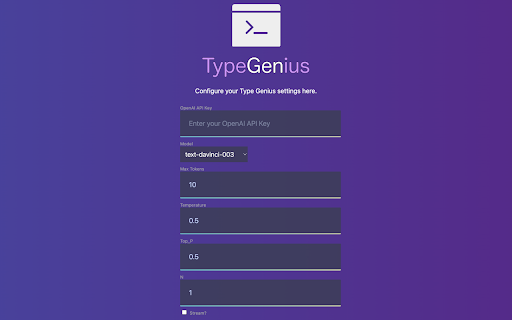 Type Genius - Chrome Extension: AI Text Completion